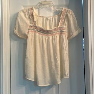 Small Mine Ivory smocked top